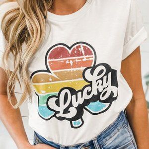 *30% OFF SALE* Retro Lucky White Tee